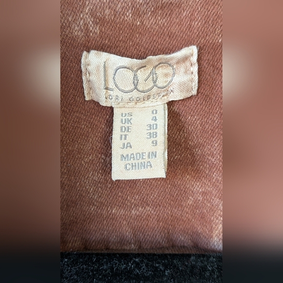 LOGO by Lori Goldstein Brown Stonewash Denim Jacket, Long-line, Western, 0 - Picture 3 of 7